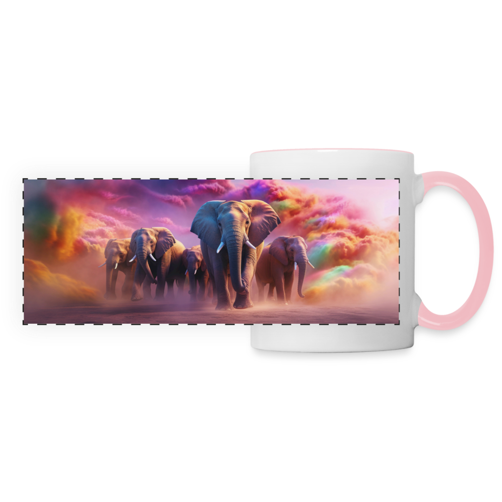 Panoramatasse - Weiß/Pink