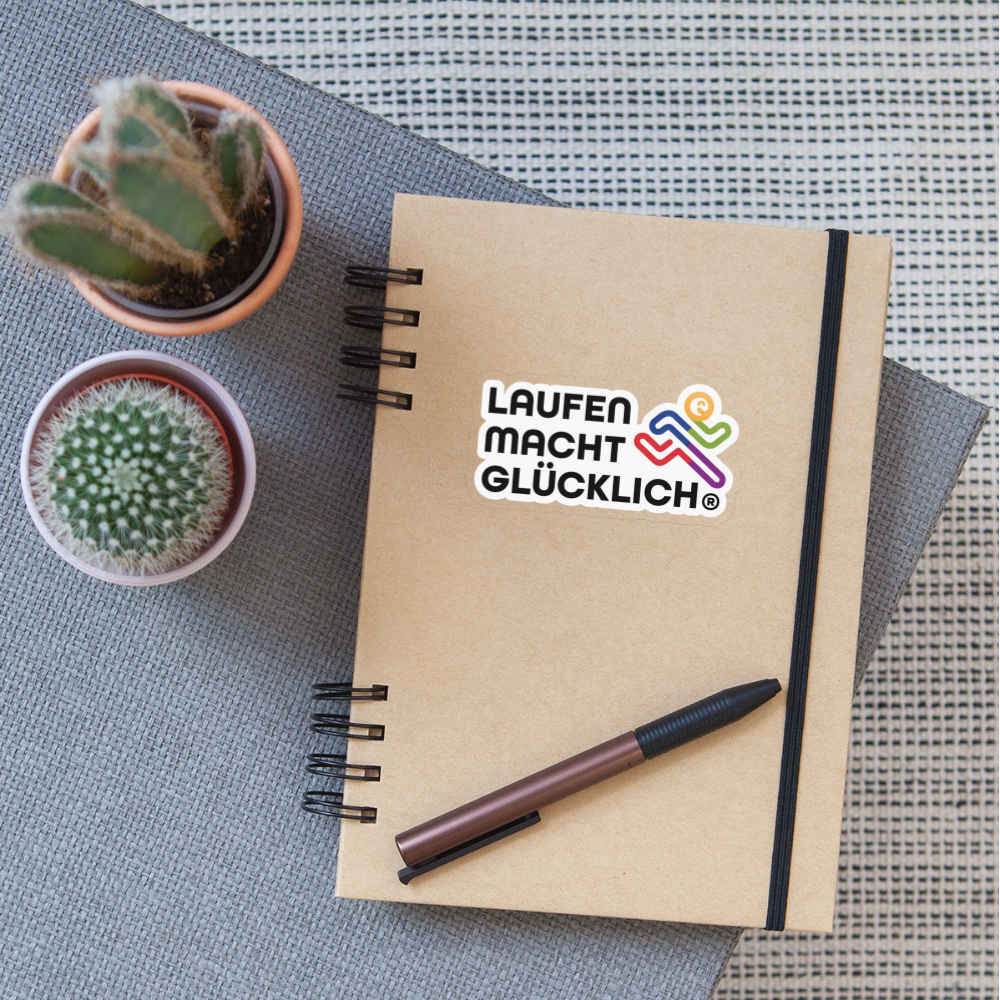 Laufen macht glücklich Logo-Sticker - Transparent glänzend