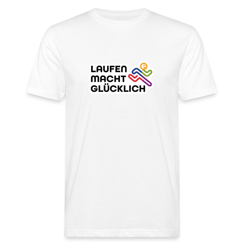 Laufen macht glücklich Männer Bio-T-Shirt - weiß