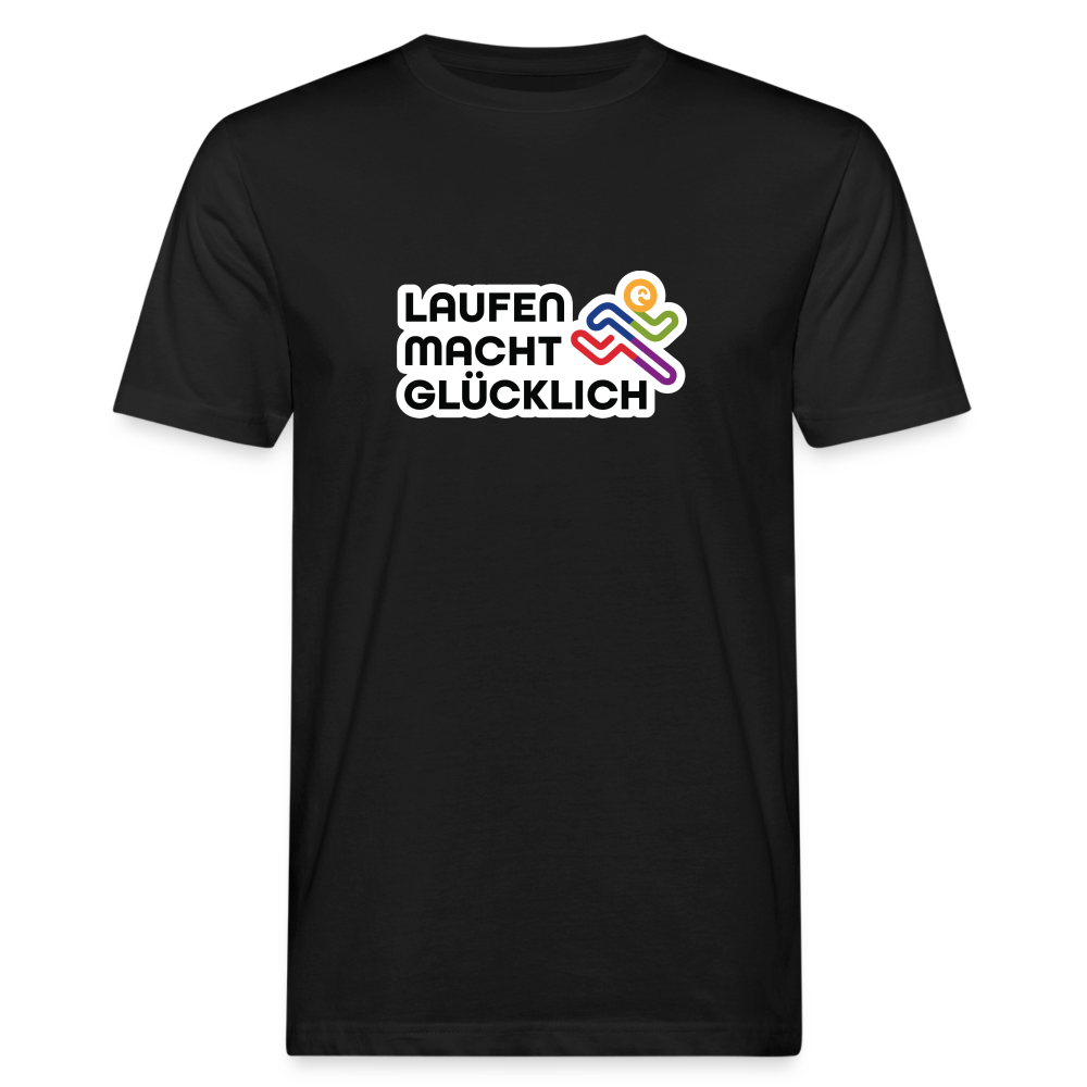 Laufen macht glücklich Männer Bio-T-Shirt - Schwarz