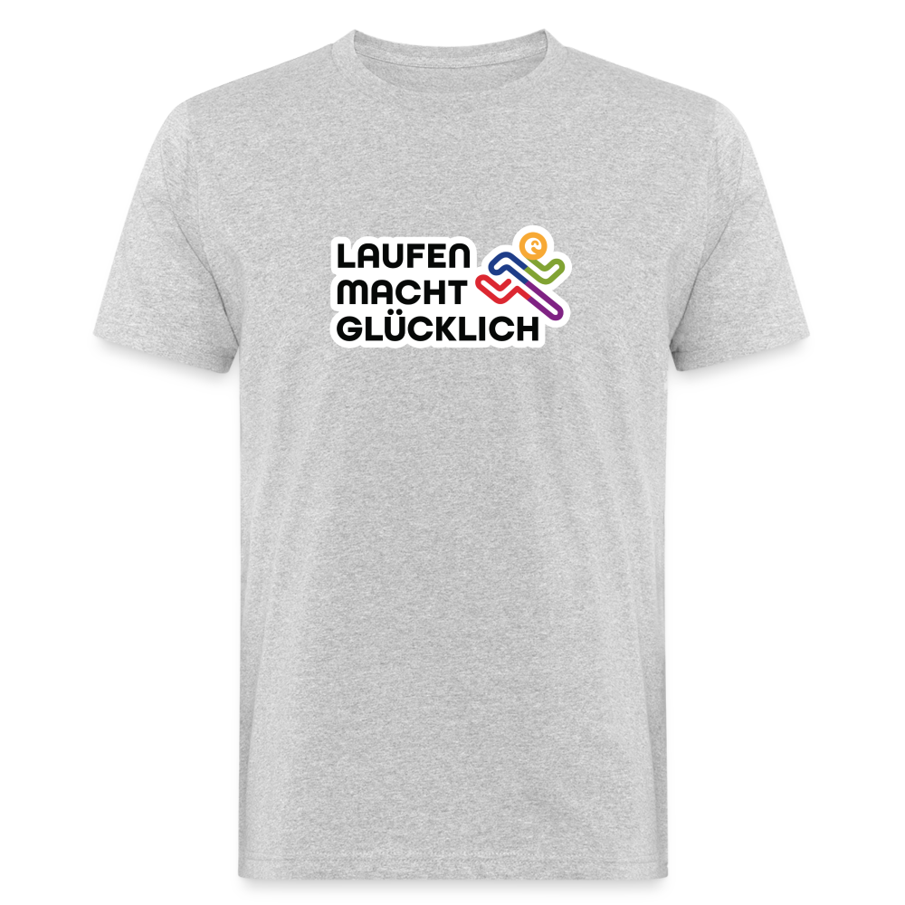 Laufen macht glücklich Männer Bio-T-Shirt - Grau meliert