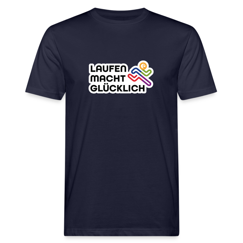 Laufen macht glücklich Männer Bio-T-Shirt - Navy