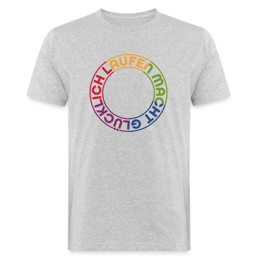 Laufen macht glücklich Run Männer Bio-T-Shirt - Grau meliert