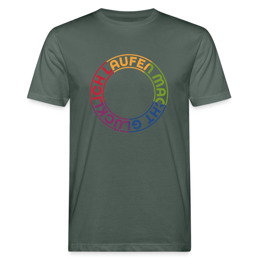 Laufen macht glücklich Run Männer Bio-T-Shirt - Graugrün
