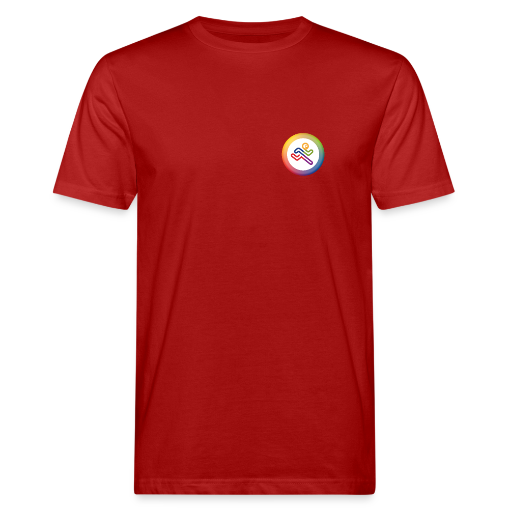 Laufen macht glücklich Symbol Männer Bio-T-Shirt - Dunkelrot