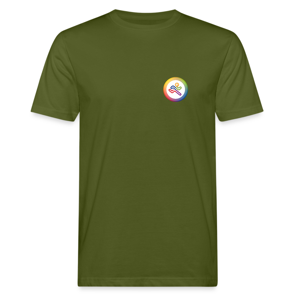 Laufen macht glücklich Symbol Männer Bio-T-Shirt - Moosgrün