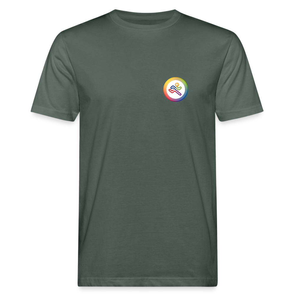 Laufen macht glücklich Symbol Männer Bio-T-Shirt - Graugrün