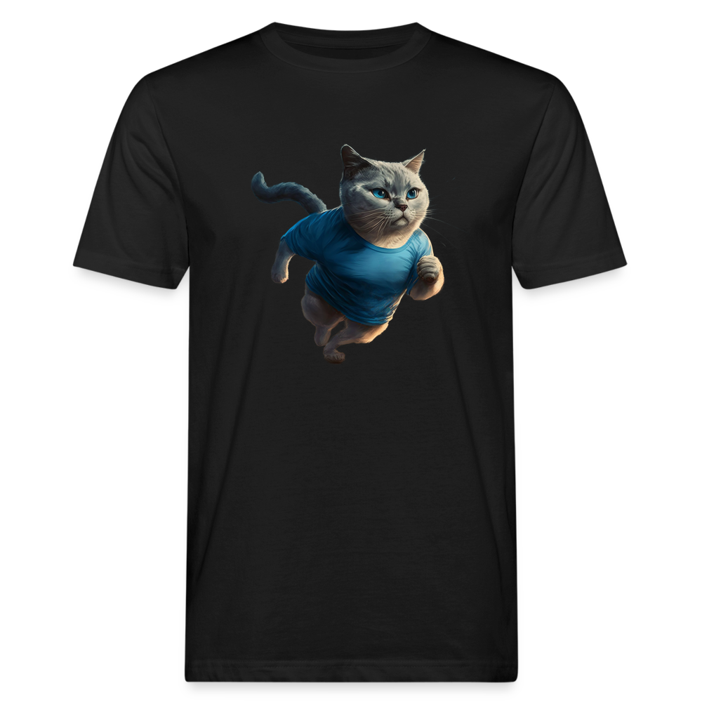Läuferkatze Blau Männer Bio-T-Shirt - Schwarz