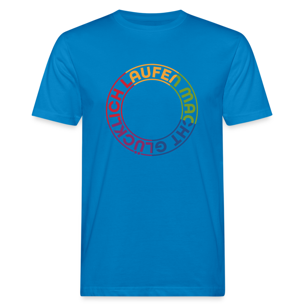 Laufen macht glücklich Run Männer Bio-T-Shirt - Pfauenblau